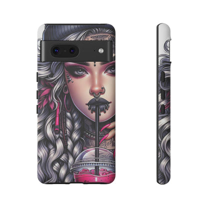 Icy Rebel – Silver Dreads & Edgy Street Chic Mobile Cover