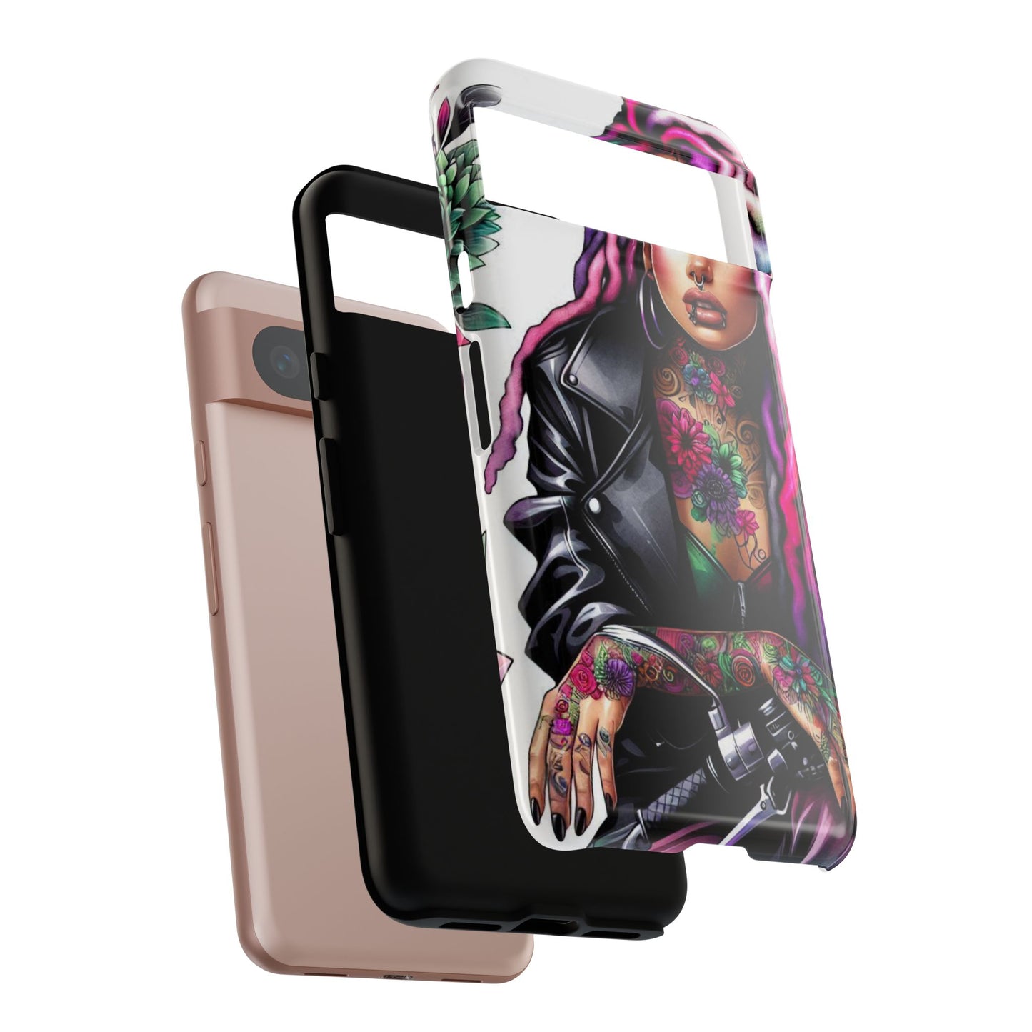Neon Rebel – Vibrant Biker Queen Mobile Cover