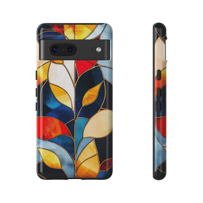 Ember Bloom – Vivid Leaf Mosaic Phone Case for iPhone, Samsung & Pixel