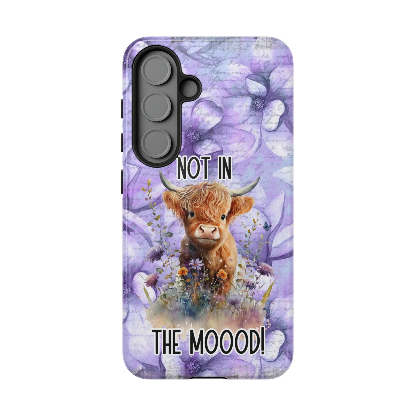 Not In The Mood Heifer Print Phone Case - iPhone, Samsung & Google Pixel Cover - Artistic Cow Phone Case, Animal Lover Gift