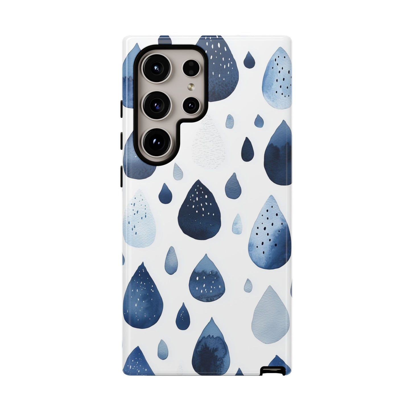 Indigo Rain Drops Watercolor Phone Case for iPhone, google Pixel & Samsung
