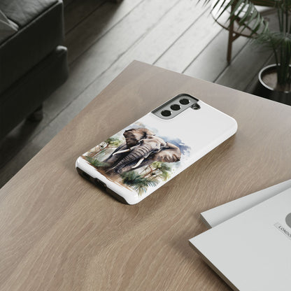 Majestic Watercolor Elephant Mobile Cover – Artistic Wildlife Design