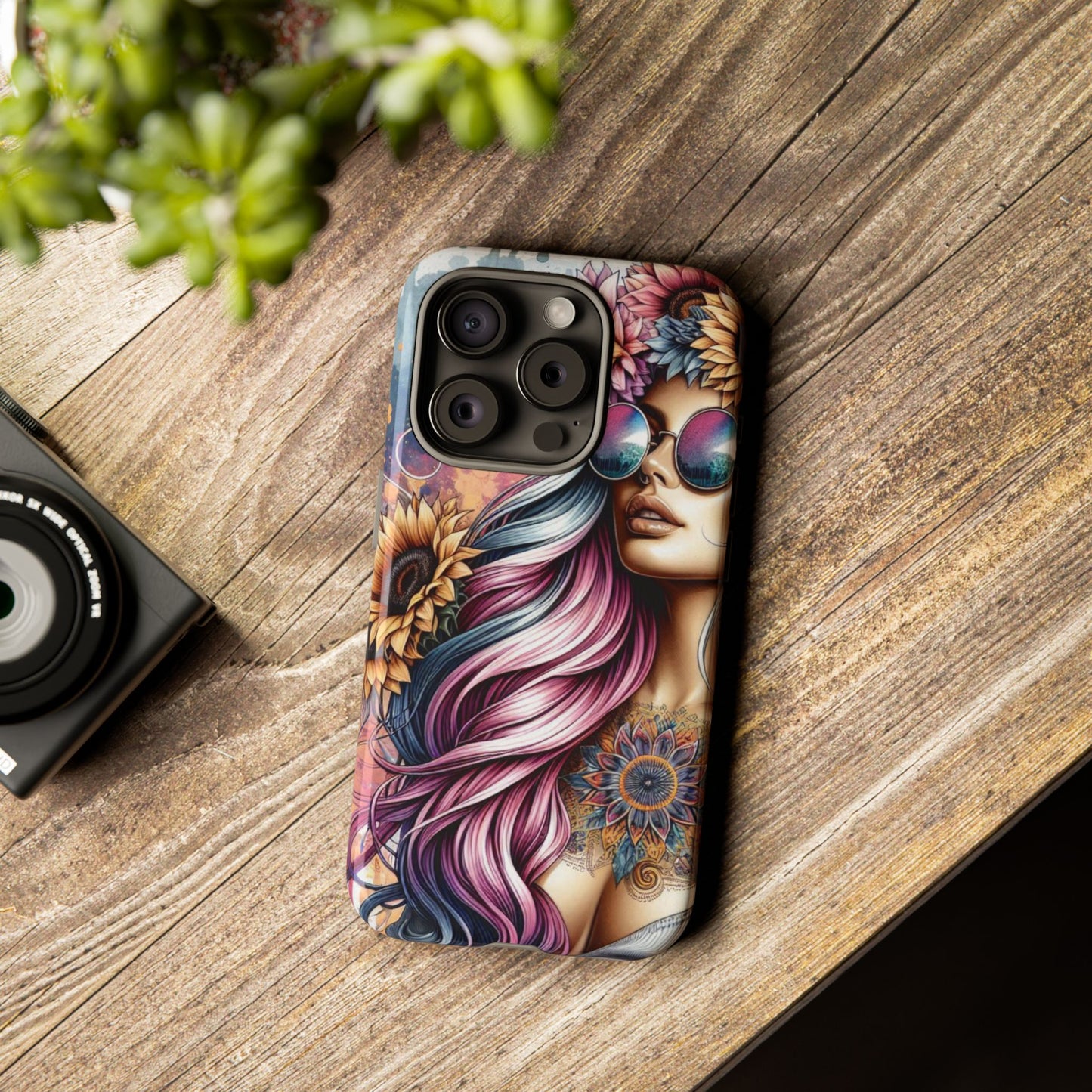 Bohemian Sunflower Queen – Retro Floral Fantasy Mobile Cover