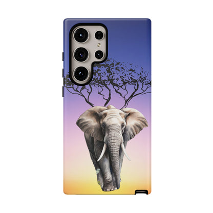 Surreal Elephant Tree Mobile Cover – Dreamy Sunset Fantasy