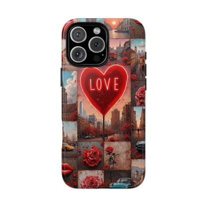 Neon Love Heart & Rose Phone Case