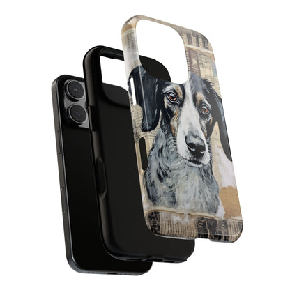 Rustic Dog Portrait – Vintage Collage Style