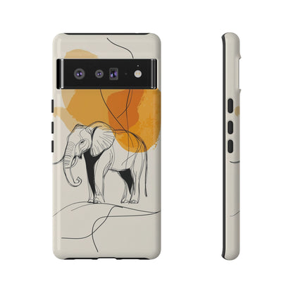 Grace in Strength: Abstract Elephant Sketch Phone Case for iPhone, Samsung & Pixel