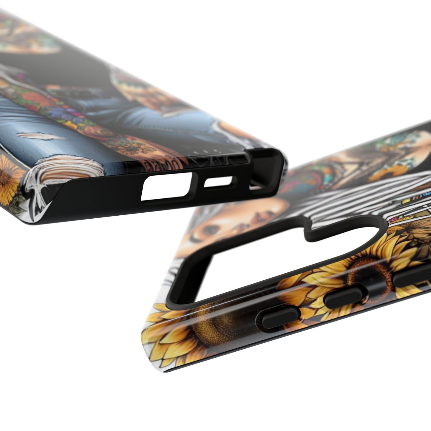 Sunflower Biker Queen – Bohemian Tattooed Rebel Mobile Cover