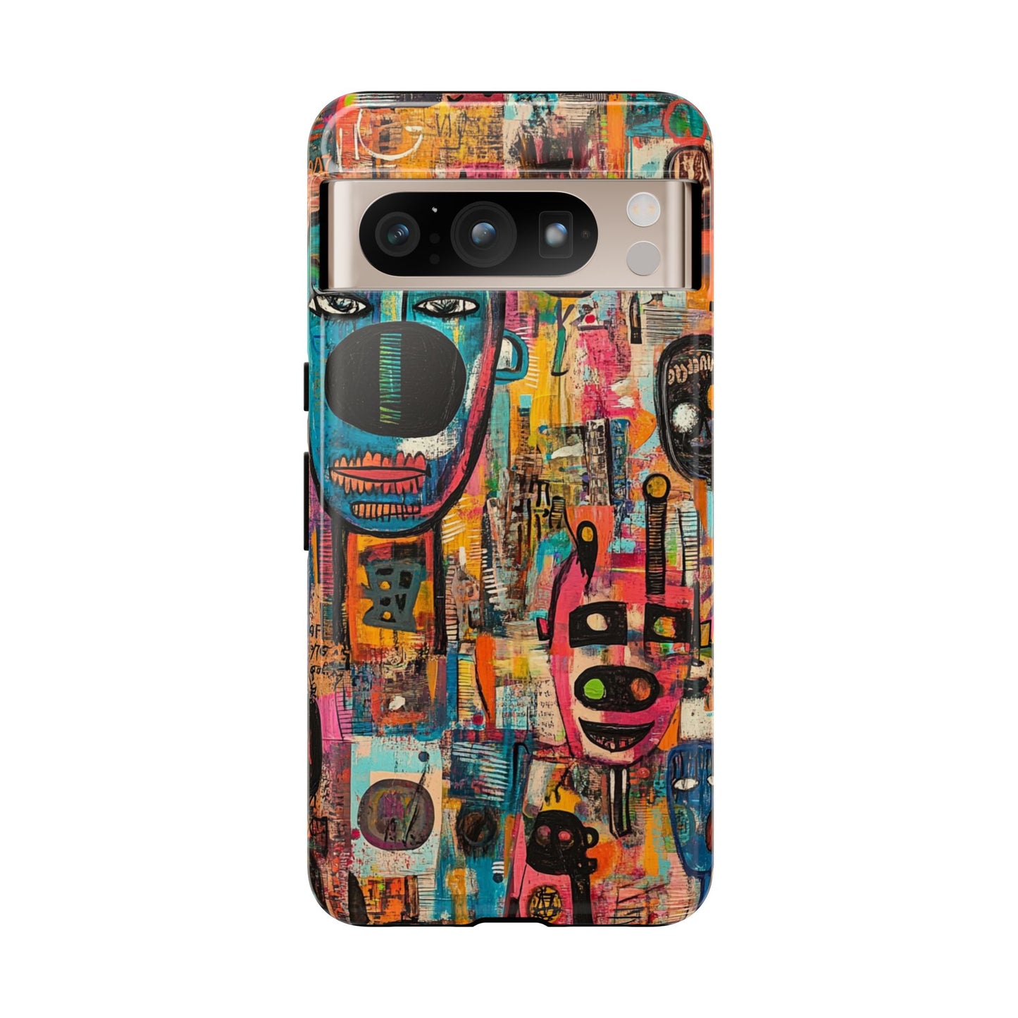 Abstract Basquiat Phone Case – Artistic Phone Protector – Bold, Graffiti-Inspired Street Art Cover - iPhone, Samsung & Google Pixel Cover - Artistic Painting Case, Art Lover Gift