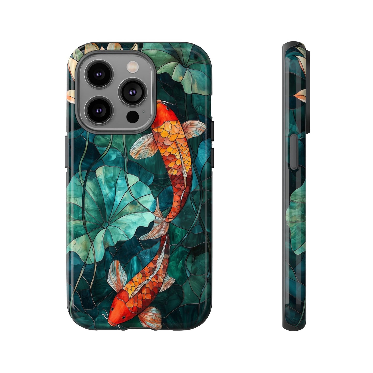 Lotus Serenity" – Koi Pond Stained Glass Case or iPhone, Samsung & Pixel