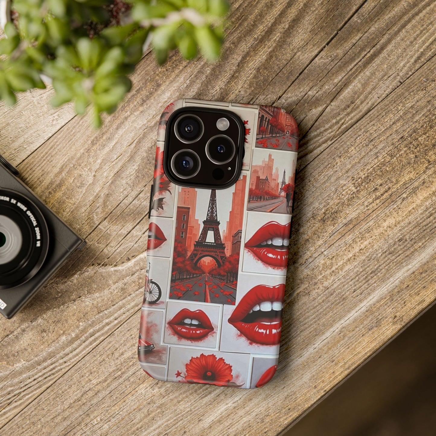 Red Lips & Eiffel Tower Phone Case