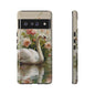 Floral Swan Phone Case – Bird Phone Case, Elegant & Protective for iPhone, Samsung & Google Pixel