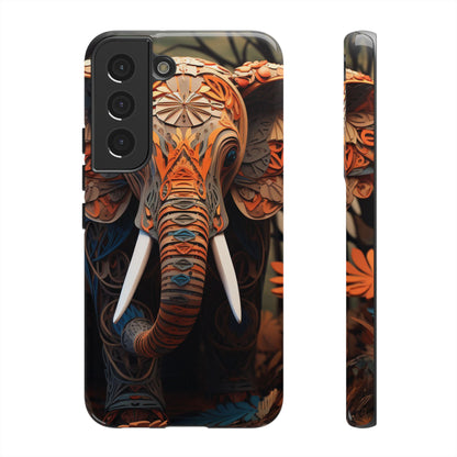 Elegant Artistic Elephant Mobile Cover – Intricate Paper-Cut Design