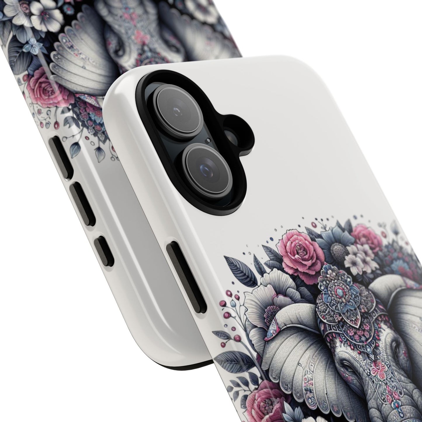 Ornate Floral Elephant Mobile Cover – Elegant Bohemian Art