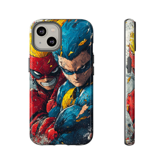 Comic Clash: Superhero Duo | Action, Power, Justice, Heroes, Manga Style Phone Case for iPhone, Samsung & Pixel