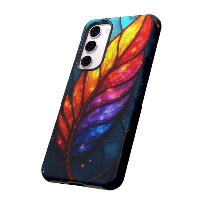 Vivid Feather: Stained Glass Abstract Art
