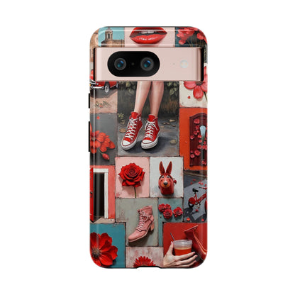 Red Sneakers & Roses Collage Phone Case