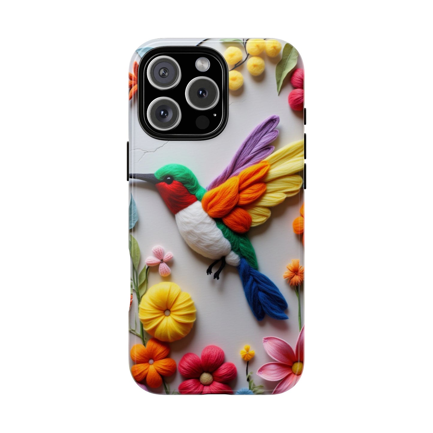 Elegant Hummingbird with Floral Mosaic Design | Nature's Artistic Vibes | iPhone 16 Pro