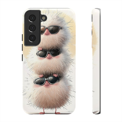 Fluffy Stack Anime Phone Case – Cute Furry Creatures with Sunglasses, Kawaii Aesthetic Design for iPhone, Samsung & Google Pixel
