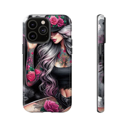 Ink & Roses – Edgy Floral Rebel Mobile Cover