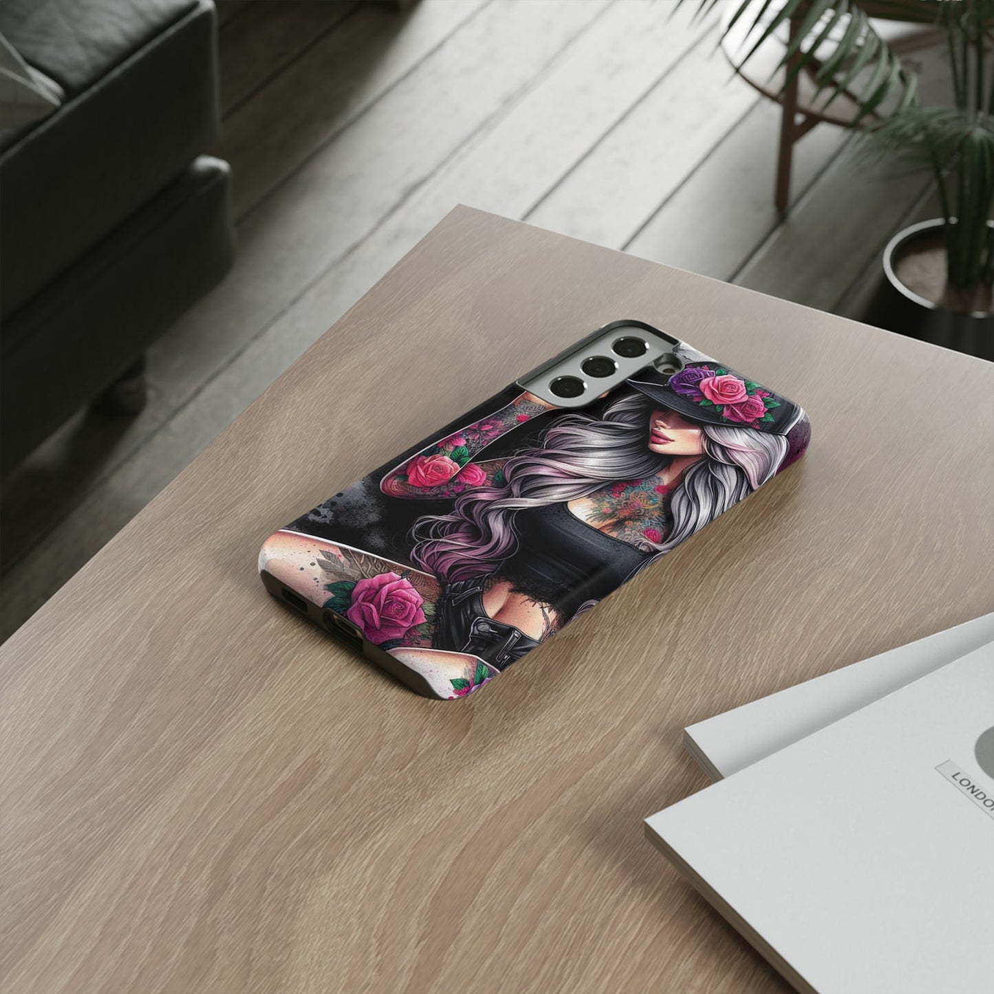 Ink & Roses – Edgy Floral Rebel Mobile Cover