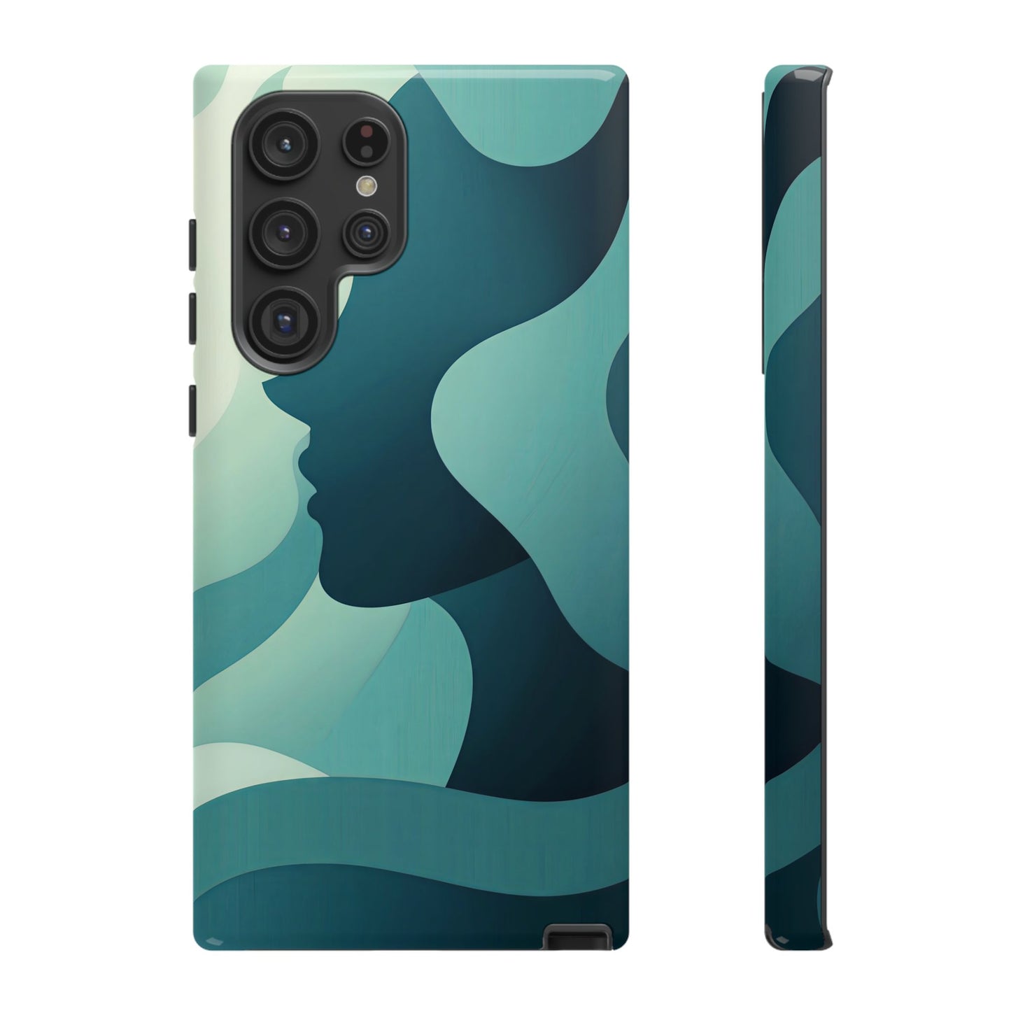 Whispers in Waves – Abstract Silhouette Phone Case for iPhone, Google Pixel, Samsung