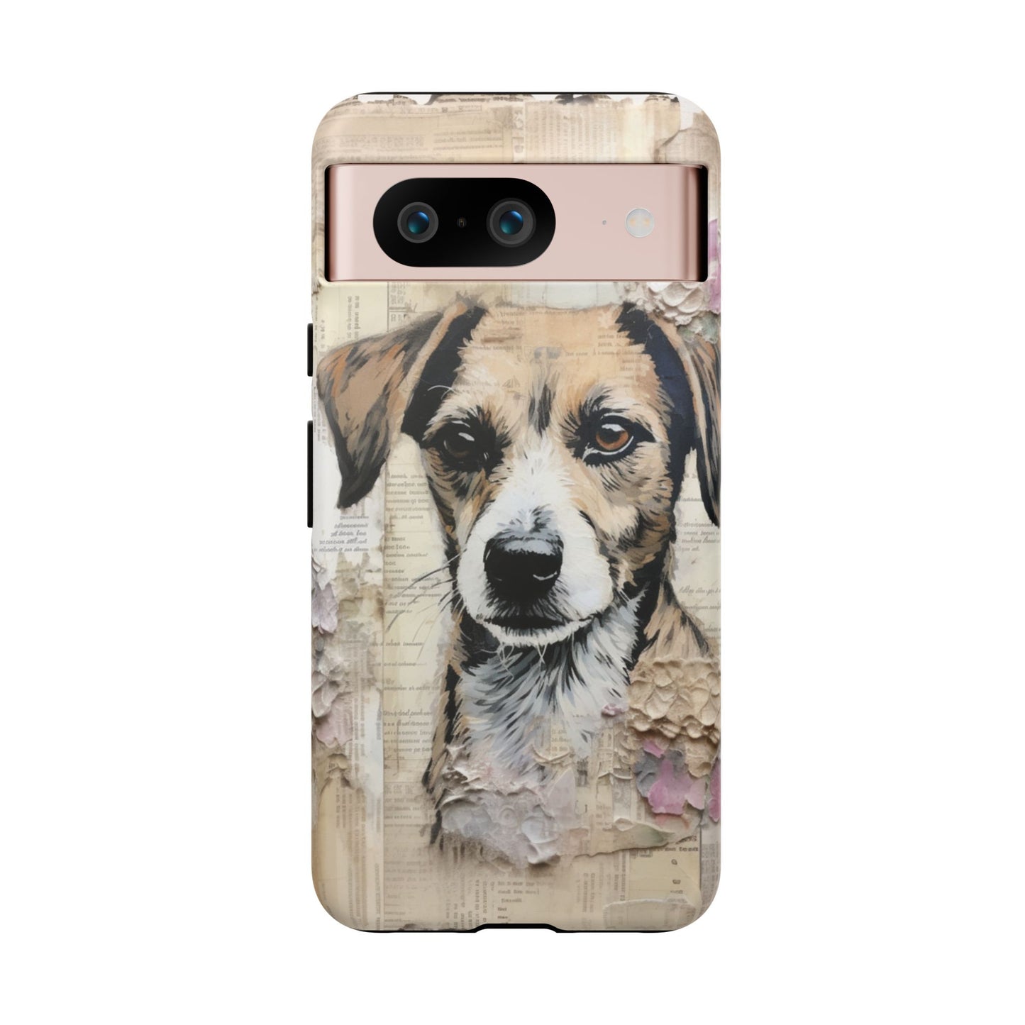 Vintage Collage Dog Portrait Mobile Cover – Artistic Mixed Media Design