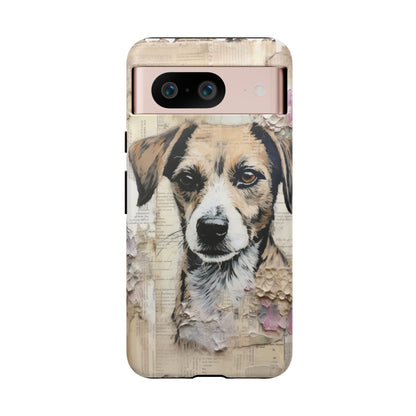 Vintage Collage Dog Portrait Mobile Cover – Artistic Mixed Media Design