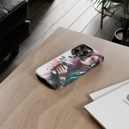 Boho Rebel – Vibrant Dreadlocks & Tattooed Coffee Lover Mobile Cover
