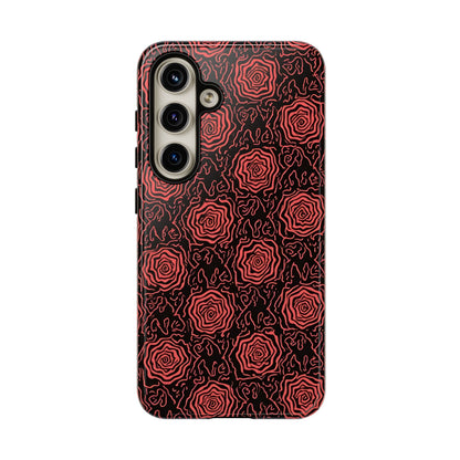 Red roses abstract geometric seamless pattern design