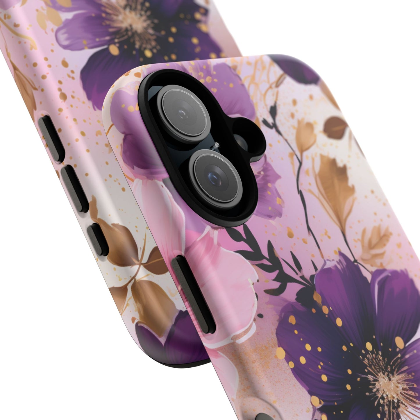 Luxury Purple & Gold Floral Aesthetic Mobile Case