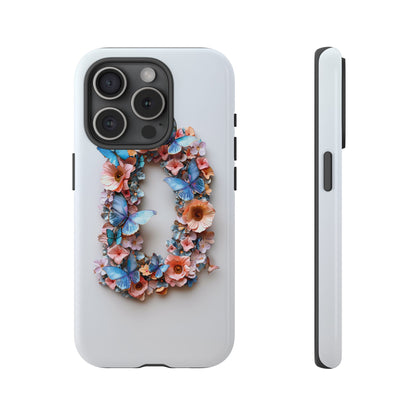 Floral Letter D Phone Case – Personalized Aesthetic Cover for iPhone, Samsung & Google Pixel
