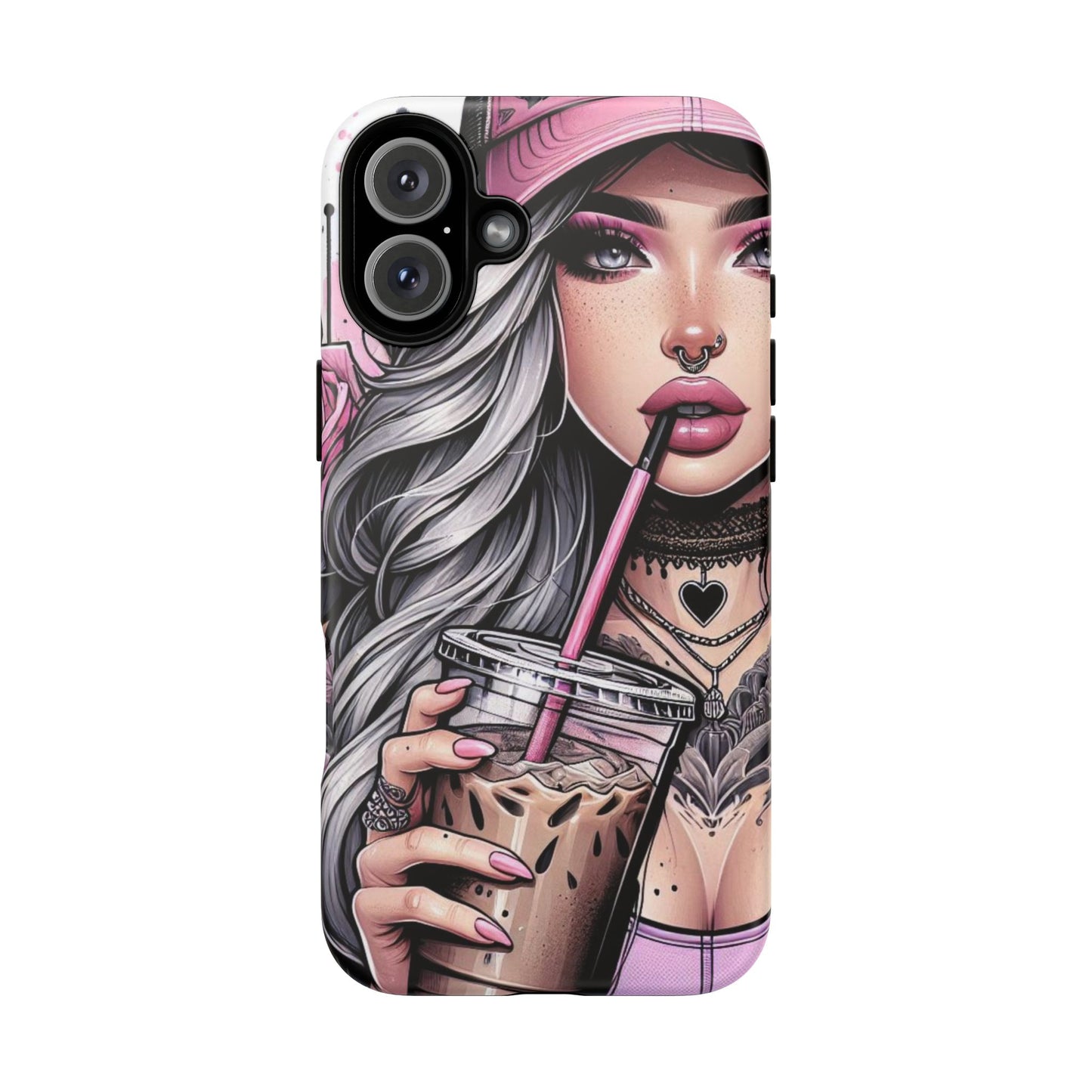 Pink Aesthetic Rebel – Iced Coffee & Inked Beauty Mobile Cover