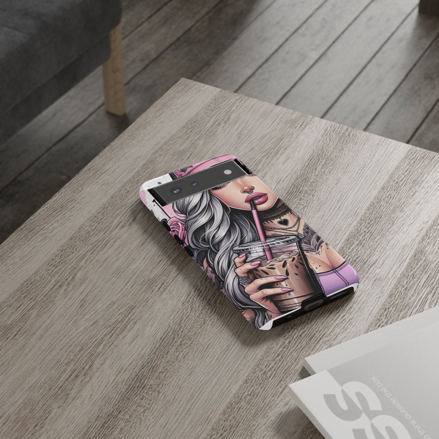 Pink Aesthetic Rebel – Iced Coffee & Inked Beauty Mobile Cover