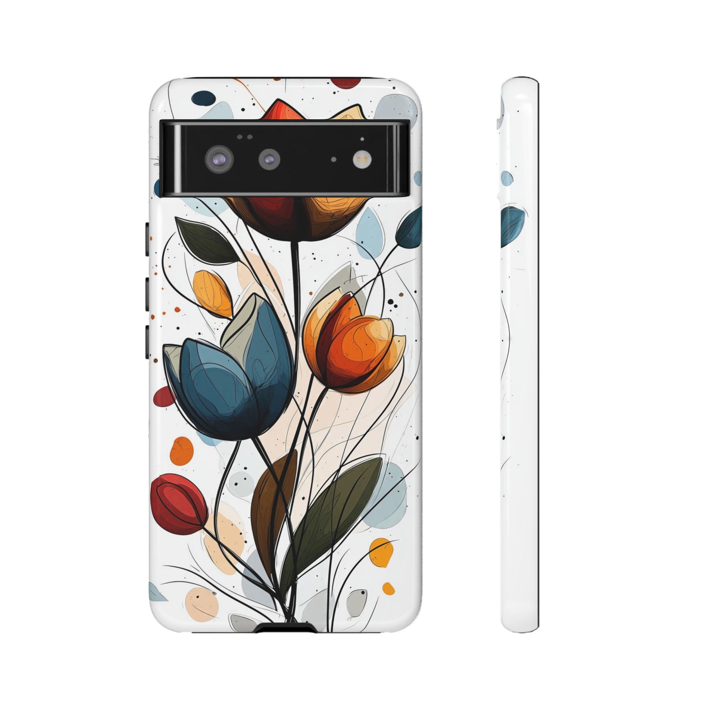 Tulip Whimsy – Artistic Floral Phone Case for iPhone, Pixel & Samsung