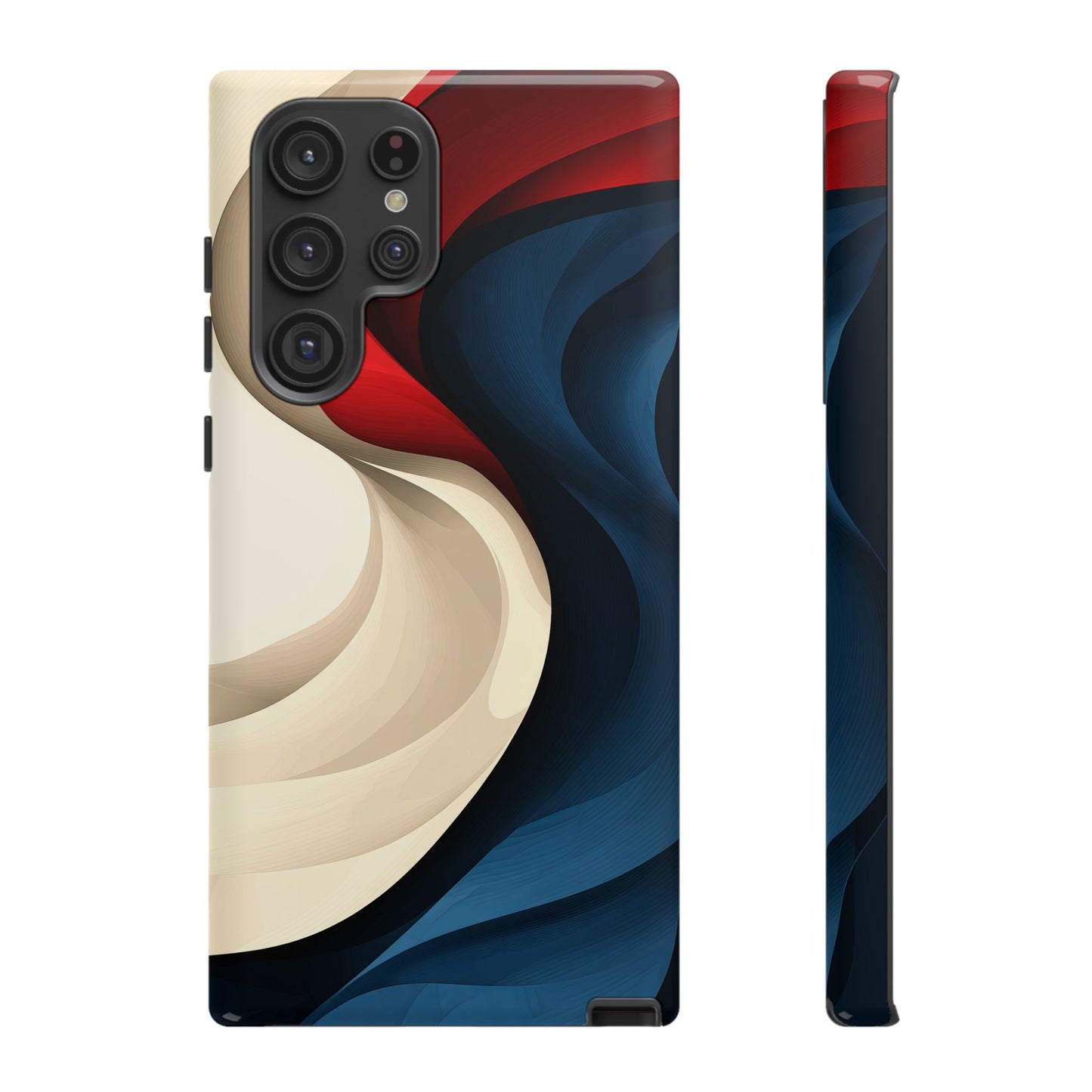 Crimson Current – Flowing Abstract Wave Phone Case for iPhone, Samsung & Pixel