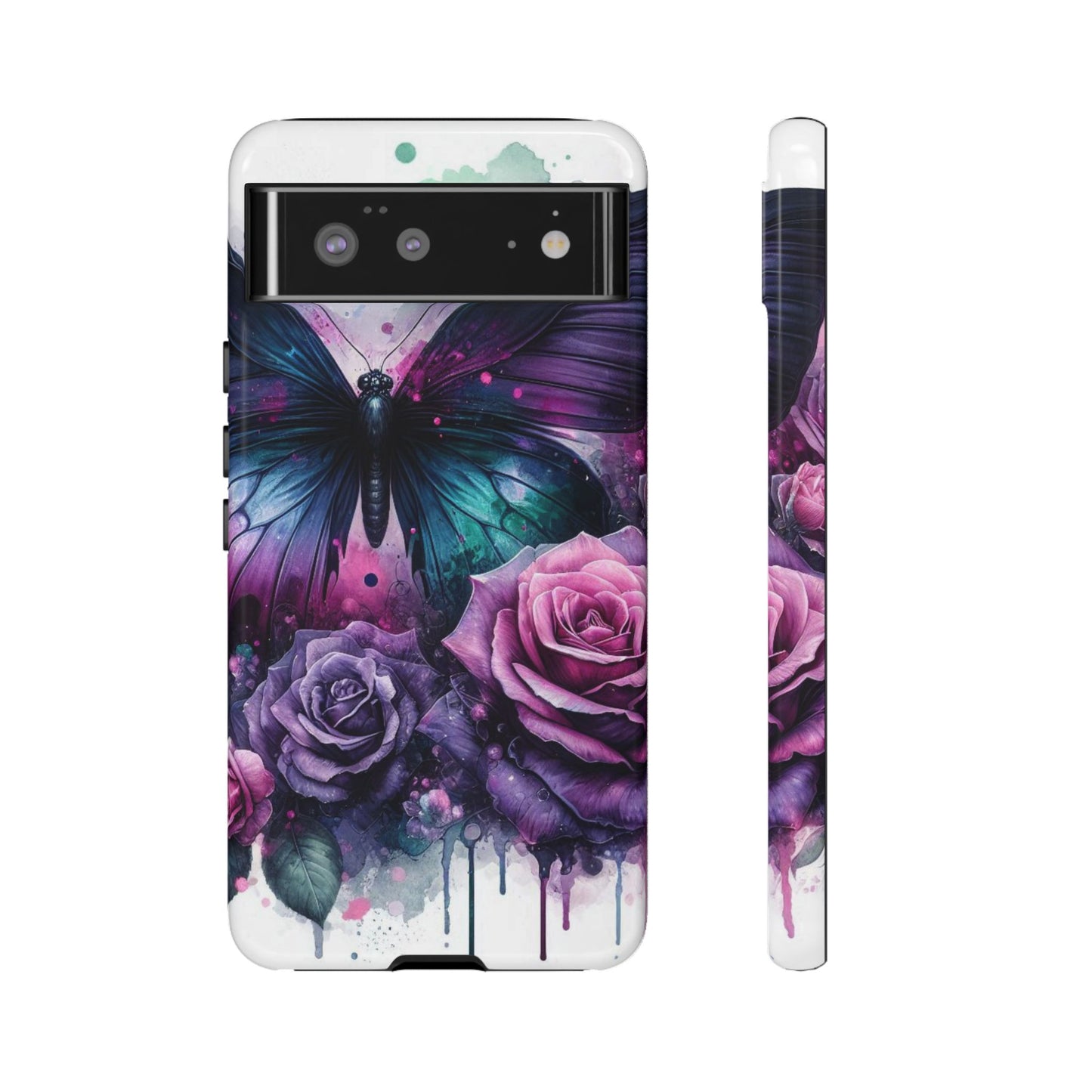 Mystic Bloom – Vibrant Butterfly & Rose Art Mobile Cover