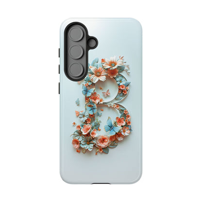 Floral Letter B Phone Case – Personalized Aesthetic Cover for iPhone, Samsung & Google Pixel