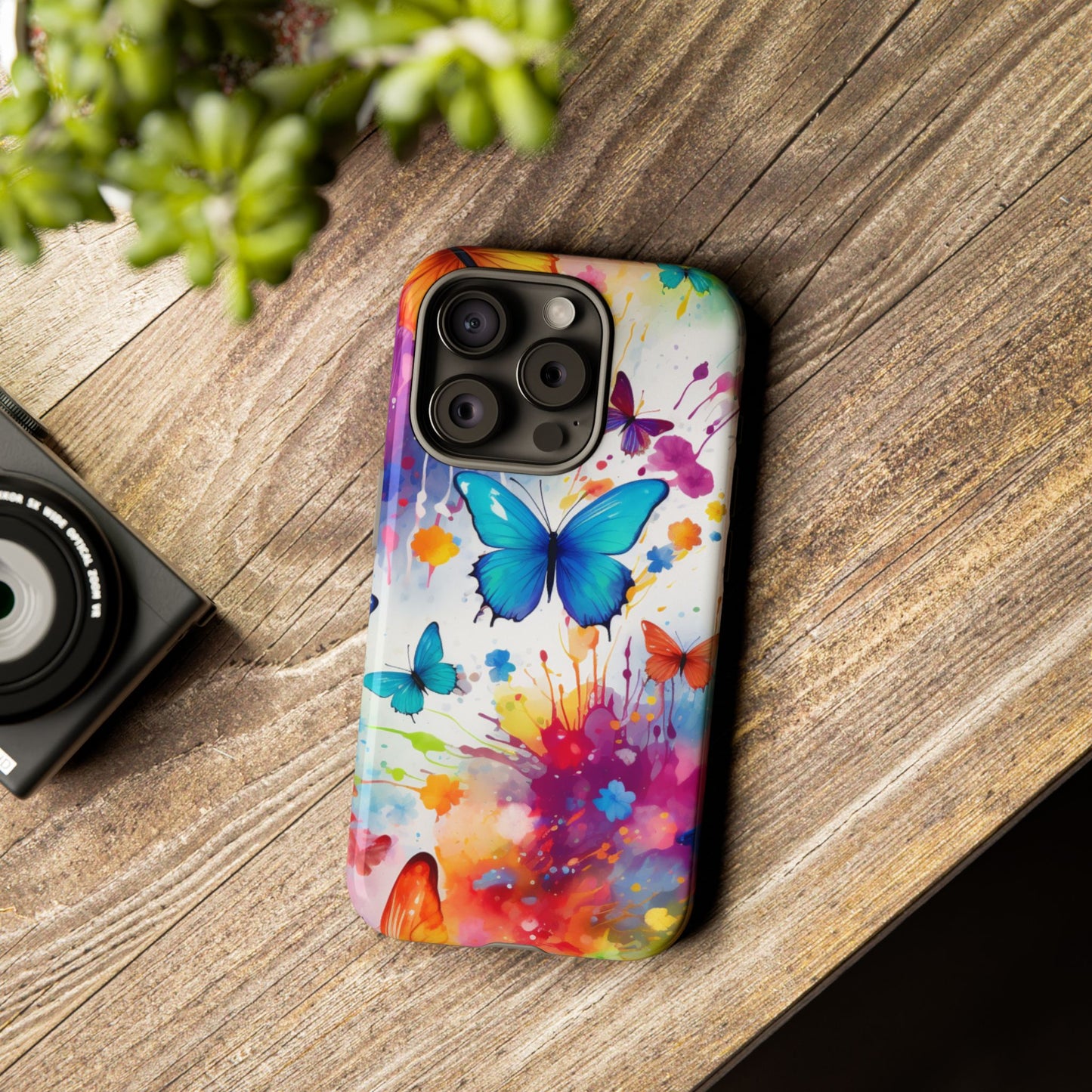 Vibrant Watercolor Butterfly Mobile Case