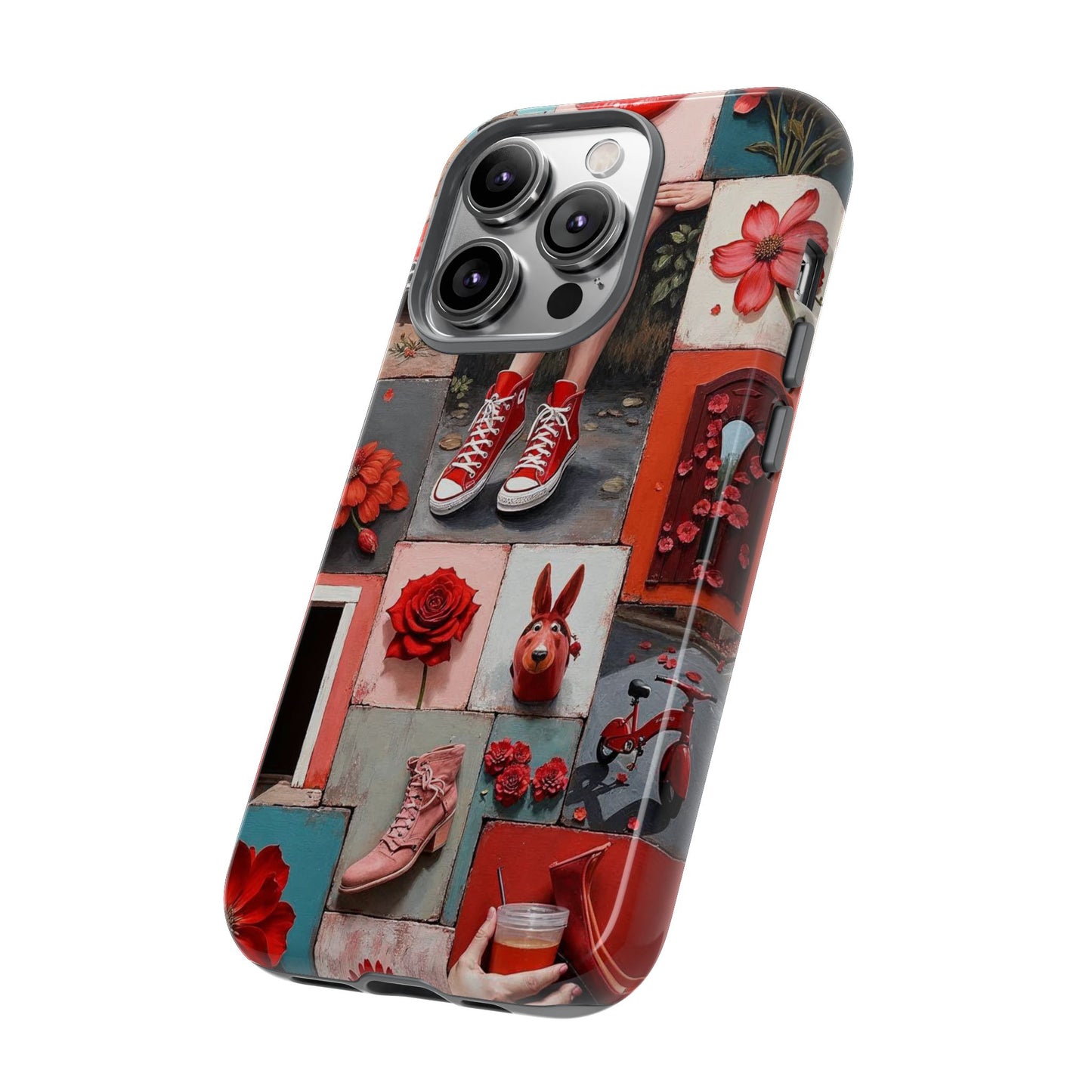 Red Sneakers & Roses Collage Phone Case