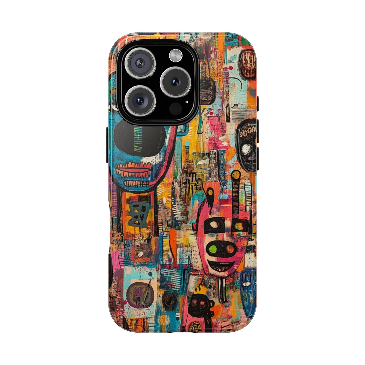 Abstract Basquiat Phone Case – Artistic Phone Protector – Bold, Graffiti-Inspired Street Art Cover - iPhone, Samsung & Google Pixel Cover - Artistic Painting Case, Art Lover Gift