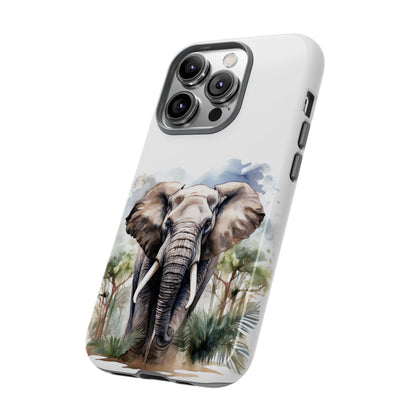 Majestic Watercolor Elephant Mobile Cover – Artistic Wildlife Design