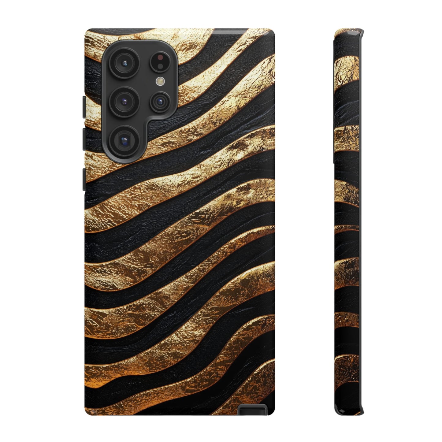 Luxury Black & Gold Zebra Stripes Phone Case for iPhone, Samsung & Google Pixel