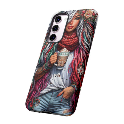Boho Winter Queen – Cozy Dreads & Holiday Vibes Mobile Cover
