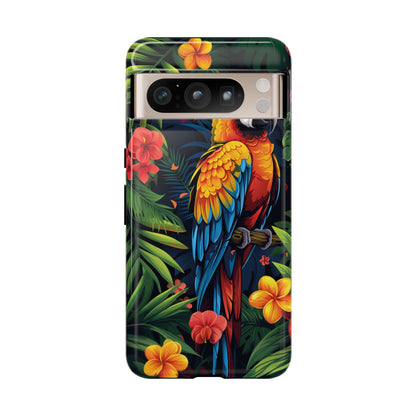Floral Parrot Phone Case – Tropical Bird Design for iPhone, Samsung & Google Pixel
