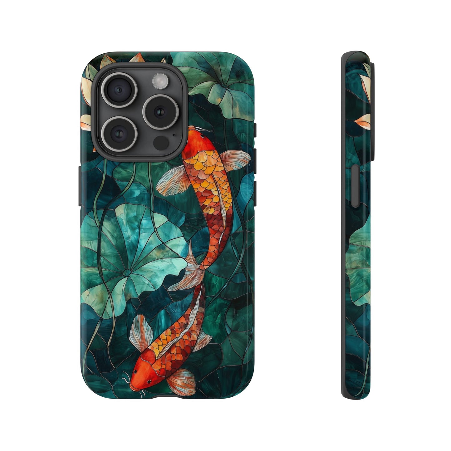 Lotus Serenity" – Koi Pond Stained Glass Case or iPhone, Samsung & Pixel