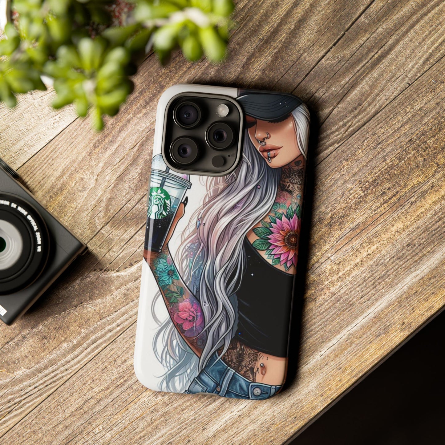 Tattooed Coffee Queen – Edgy Urban Aesthetic Mobile Cover