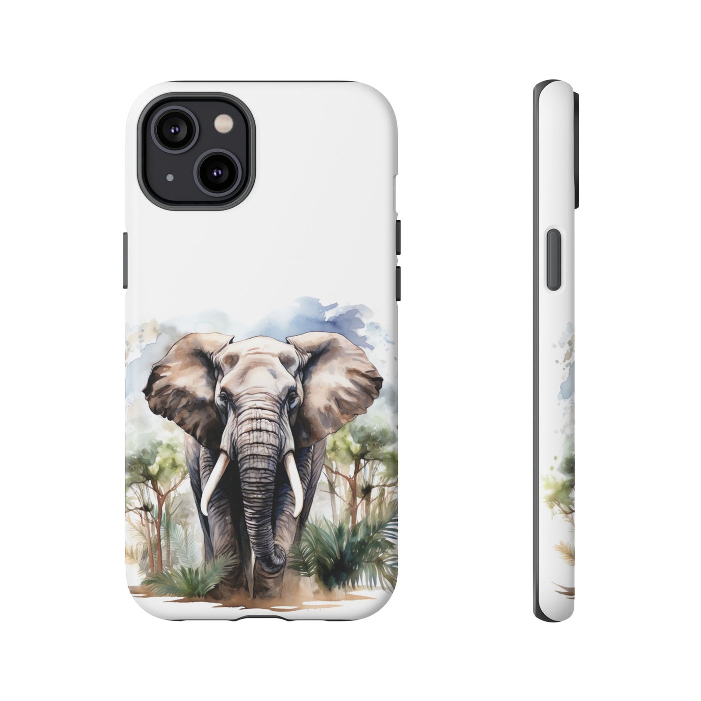 Majestic Watercolor Elephant Mobile Cover – Artistic Wildlife Design