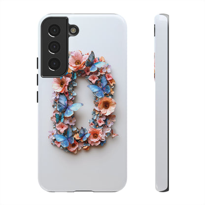 Floral Letter D Phone Case – Personalized Aesthetic Cover for iPhone, Samsung & Google Pixel