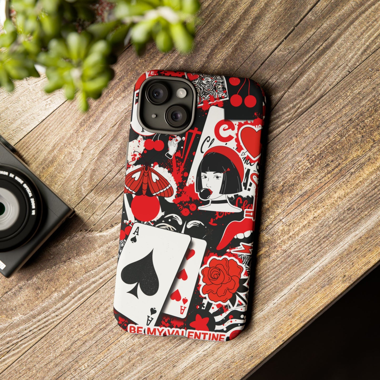 Bold Red & Black Ace Card Phone Case